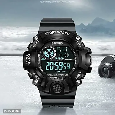 Acnos Brand - A Digital Watch with M2 Shockproof Multi-Functional Automatic White Army Strap Waterproof Digital Sports Watch for Men's Kids Watch for Boys - Watch for Men Pack of 2-thumb3