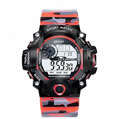 Acnos Brand - A Digital Watch Shockproof Multi-Functional Automatic Army 4 Color Army Strap Waterproof Digital Sports Watch for Men's Kids Watch for Boys Watch for Men Pack of-1