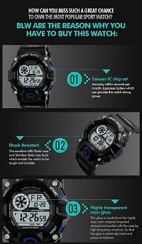 Acnos Brand - A Digital Watch Shockproof Multi-Functional Automatic Black Strap Black Ring Waterproof Digital Sport Watch for Mens Kids Watch for Boys - Watch for Men Pack of 1-thumb2