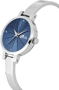 Acnos Brand - Analogue Women's Watch for Women with Heart shap bracelete for Girl's or Women (Blue Dial Silver Colored Strap) Pack of 2 Valentine SPACIAL-thumb2