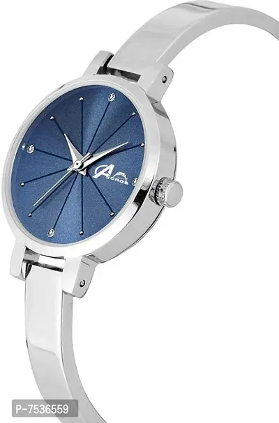 Acnos Brand - Analogue Women's Watch for Women with Heart shap bracelete for Girl's or Women (Blue Dial Silver Colored Strap) Pack of 2 Valentine SPACIAL-thumb3