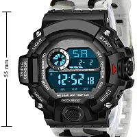 Acnos Brand - A Digital Watch with Square LED Shockproof Multi-Functional Automatic White Army Strap Waterproof Digital Sports Watch for Men's Kids Watch for Boys - Watch for Men Pack of 2-thumb2