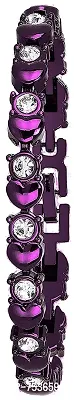 Acnos Purple Magnet Strap Analogue Women's and Girls Watch Sweet Heart Purple Bracelet Combo for Girl's  Women's Watch (Set of 2)-thumb2