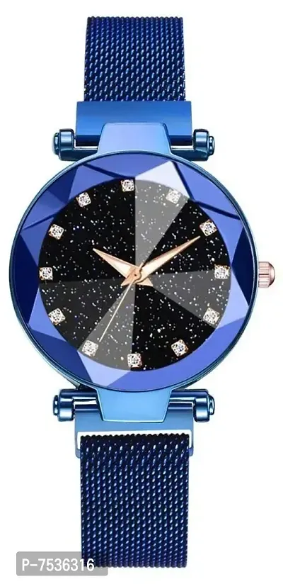 Acnos Dress Analogue Girl's Watch(Black Dial Blue Colored Strap)