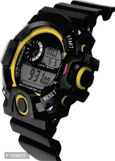 Acnos Brand - A Digital Watch with LED Shockproof Multi-Functional Automatic Yellow Boader Black Waterproof Digital Sports Watch for Men's Kids Watch for Boys - Watch for Men Pack of 2-thumb3