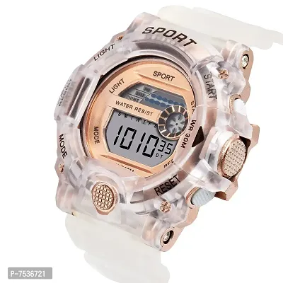 Acnos Brand - A Digital Alram Time Day Second Shockproof Multi-Functional Automatic White Rosegold Waterproof Digital Sports Watch for Men's Kids Watch for Boys Watch for Men Pack of 1-thumb3