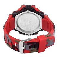 Acnos Brand - Multi Functional Sports Digital Red Color Black Dial Men's Watch-thumb2