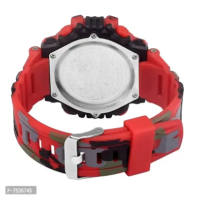 Acnos Brand - Multi Functional Sports Digital Red Color Black Dial Men's Watch-thumb3