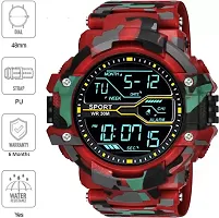 Acnos Brand - A Digital Boy's Watch (Black Dial, Red Strap)-thumb1