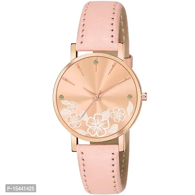 Acnos Analog Women's Watch (Lightpink Dial Lightpink Colored Strap)