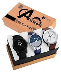 Acnos Analogue Men's Watch (Pack of 3) (Multicolored Dial Multicolored Colored Strap)-thumb1
