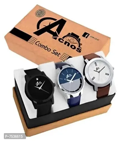 Acnos Analogue Men's Watch (Pack of 3) (Multicolored Dial Multicolored Colored Strap)-thumb2
