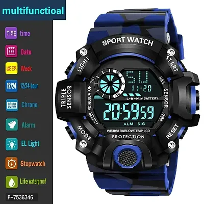 Acnos Brand - A Digital Watch Shockproof Multi-Functional Automatic Blue Army Strap Waterproof Digital Sport Watch for Mens Kids Watch for Boys - Watch for Men Pack of 1-thumb3