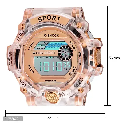 Acnos Brand - A Digital Alram Time Day Second Shockproof Multi-Functional Automatic White Rosegold Waterproof Digital Sports Watch for Men's Kids Watch for Boys Watch for Men Pack of 1-thumb4