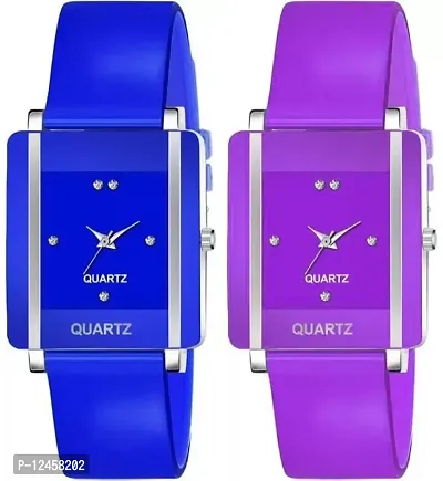 Stylish PU Analog Watches For Women- 2 Pieces-thumb0