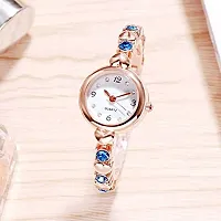 Acnos Rosegold Heart Shape Round dial Blue Diamond with Rosegold Bracelet Super Quality Watch for Girls and Watch for Women Pack of - 2 Gift for Special FASTIVAL Offer-thumb3