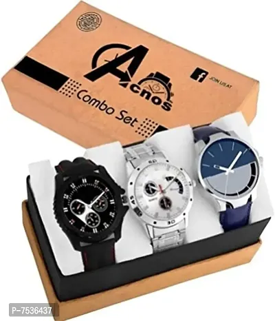 Acnos Special Super Quality Analog Watches Combo Look Like Handsome for Boys and Mens Pack of - 3(436-437-24)-thumb2