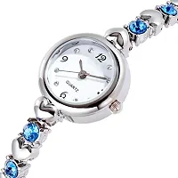 Acnos Silver Heart Shape Round dial Blue Diamond with Silver Bracelet Super Quality Watch for Girls and Watch for Women Pack of - 2 Gift for Special FASTIVAL Offer-thumb4