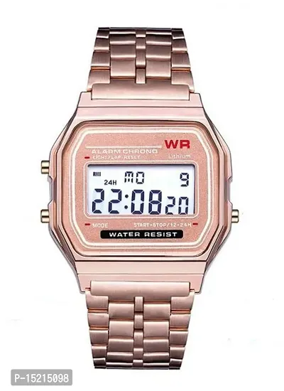 Stylish Golden Stainless Steel Digital Watches For Men