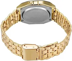 Acnos 2 Combo Digital Gold Vintage Square Dial Unisex Water Resist Watch for Men Women Pack Of 2 (WR70)-thumb2