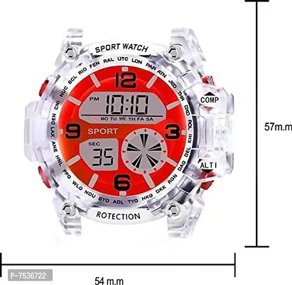 Acnos Brand - A Heavy Quality Digital Alarm Shockproof Multi-Functional Automatic White Strap Red Dial Waterproof Digital Sports Watch for Men's Kids Watch for Boys - Watch for Men Pack of 1-thumb4