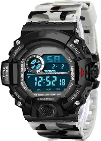 Acnos Brand - A Digital Watch with Square LED Shockproof Multi-Functional Automatic White Army Strap Waterproof Digital Sports Watch for Men's Kids Watch for Boys - Watch for Men Pack of 2-thumb3