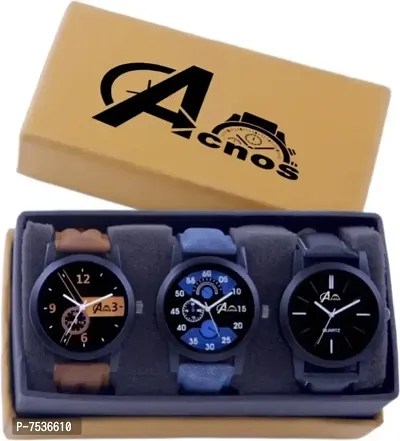 Acnos Analog Multi-Colour Dial Men's Watch - LR-COMBO-01-02-05