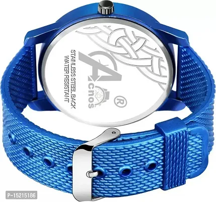 Stylish Blue PU Analog Watches For Men-thumb3