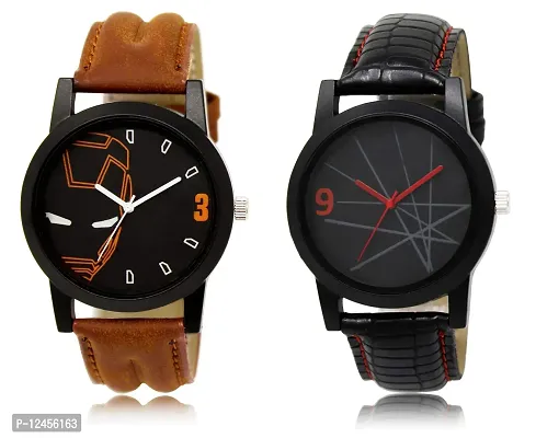 Elegant Slim Line Round Case Dial Analog Watch Combo For Men -Pack Of 2