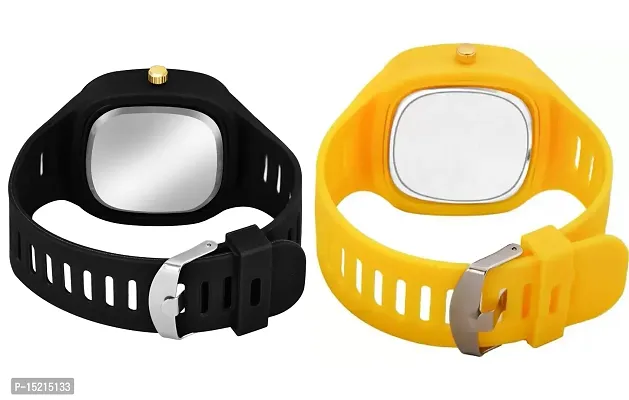 Stylish Multicoloured Silicone Analog Watches For Men Pack Of 2-thumb4