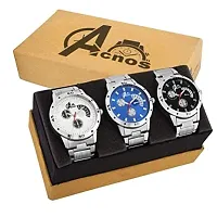 Acnos Black White and Blue Dial Analogue Watches for Men Pack of - 3(101-3 Color)-thumb1