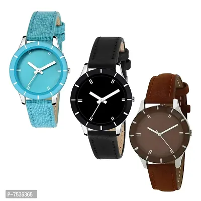 Acnos Verified Women's 3 Analogue Multicolour Dial Watch Combo Set - Pack of 3-thumb0