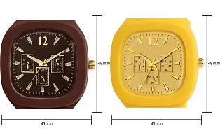 Stylish Multicoloured Silicone Analog Watches For Men Pack Of 2-thumb2