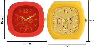 Stylish Multicoloured Silicone Analog Watches For Men Pack Of 2-thumb2