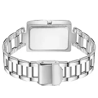 Acnos Brand - White Square Dial Silver Chain Belt Analogue Watch for Girl's and Women's Pack of - 1-thumb4