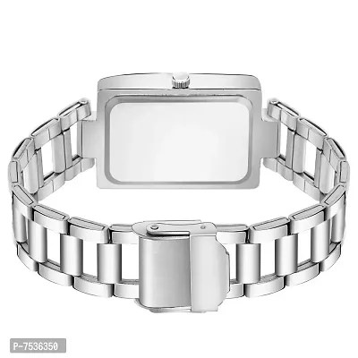 Acnos Brand - White Square Dial Silver Chain Belt Analogue Watch for Girl's and Women's Pack of - 1-thumb5