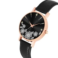 Acnos Analog Women's Watch (Black Dial Black Colored Strap)-thumb1