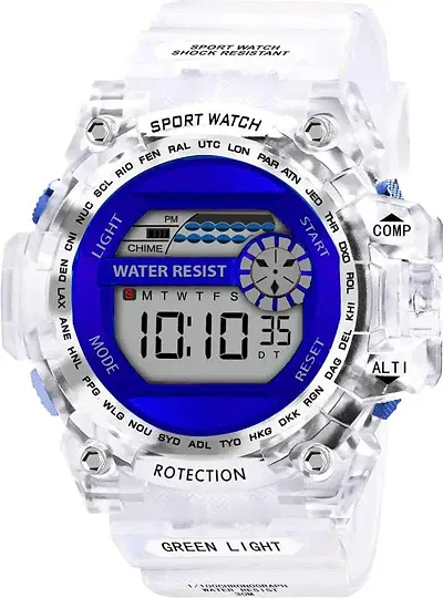 Acnos Brand - A Digital Alram Time Day Second Shockproof Multi-Functional Automatic White Waterproof Digital Sports Watch for Men's Kids Watch for Boys - Watch for Men Pack of 1