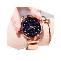 Acnos Analogue Women's Watch (Black Dial Rose Gold Colored Strap)-thumb2