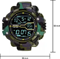 Acnos Brand - Multi Functional Sports Digital Green Color Black Dial Men's Watch-thumb1