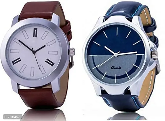 Acnos Branded Super Quality Premium Watches Combo Look Like Richer Person for Men Pack of - 2 (24-BRWN)-thumb5