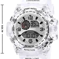 Acnos Brand - A Digital Watch with LED Shockproof Multi-Functional Automatic Silver Dial White Strap Waterproof Digital Sports Watch for Men's Kids Watch for Boys - Watch for Men Pack of 2-thumb2