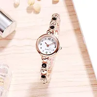 Acnos Rosegold Heart Shape Round dial Black Diamond with Rosegold Bracelet Super Quality Watch for Girls and Watch for Women Pack of - 2 Gift for Special FASTIVAL Offer-thumb3