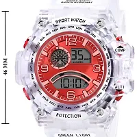 Acnos Brand - A Digital Watch with Square LED Shockproof Multi-Functional Automatic Red Dial White Strap Waterproof Digital Sports Watch for Men's Kids Watch for Boys - Watch for Men Pack of 2-thumb2