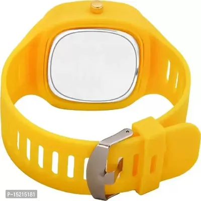 Stylish Yellow Silicone Analog Watches For Men Pack Of 2-thumb4