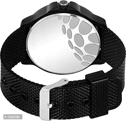 ACNOS Brand Design Stylish Black DIAL PU Strap Black King Bracelet Combo Set for Men Analog Watch for Boys Men Watches Pack of 2-thumb5