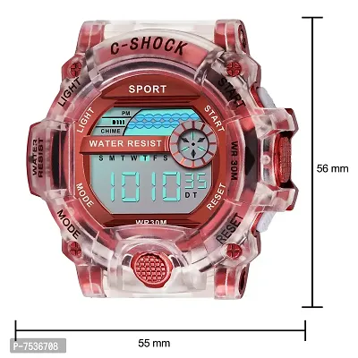 Acnos Brand - A Digital Alram Time Day Second Shockproof Multi-Functional Automatic White Red Waterproof Digital Sports Watch for Men's Kids Watch for Boys Watch for Men Pack of 1-thumb4