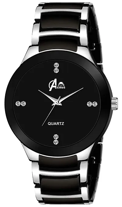 Acnos Dress Analogue Men's Watch(Black Dial Colored Strap)