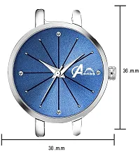 Acnos Brand - Analogue Women's Watch for Women with Heart shap bracelete for Girl's or Women (Blue Dial Silver Colored Strap) Pack of 2 Valentine SPACIAL-thumb3