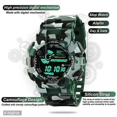 Acnos Brand - A Digital Watch Shockproof Multi-Functional Automatic Army Full Green Color Army Strap Waterproof Digital Sports Watch for Men's Kids Watch for Boys Watch for Men Pack of-1-thumb4